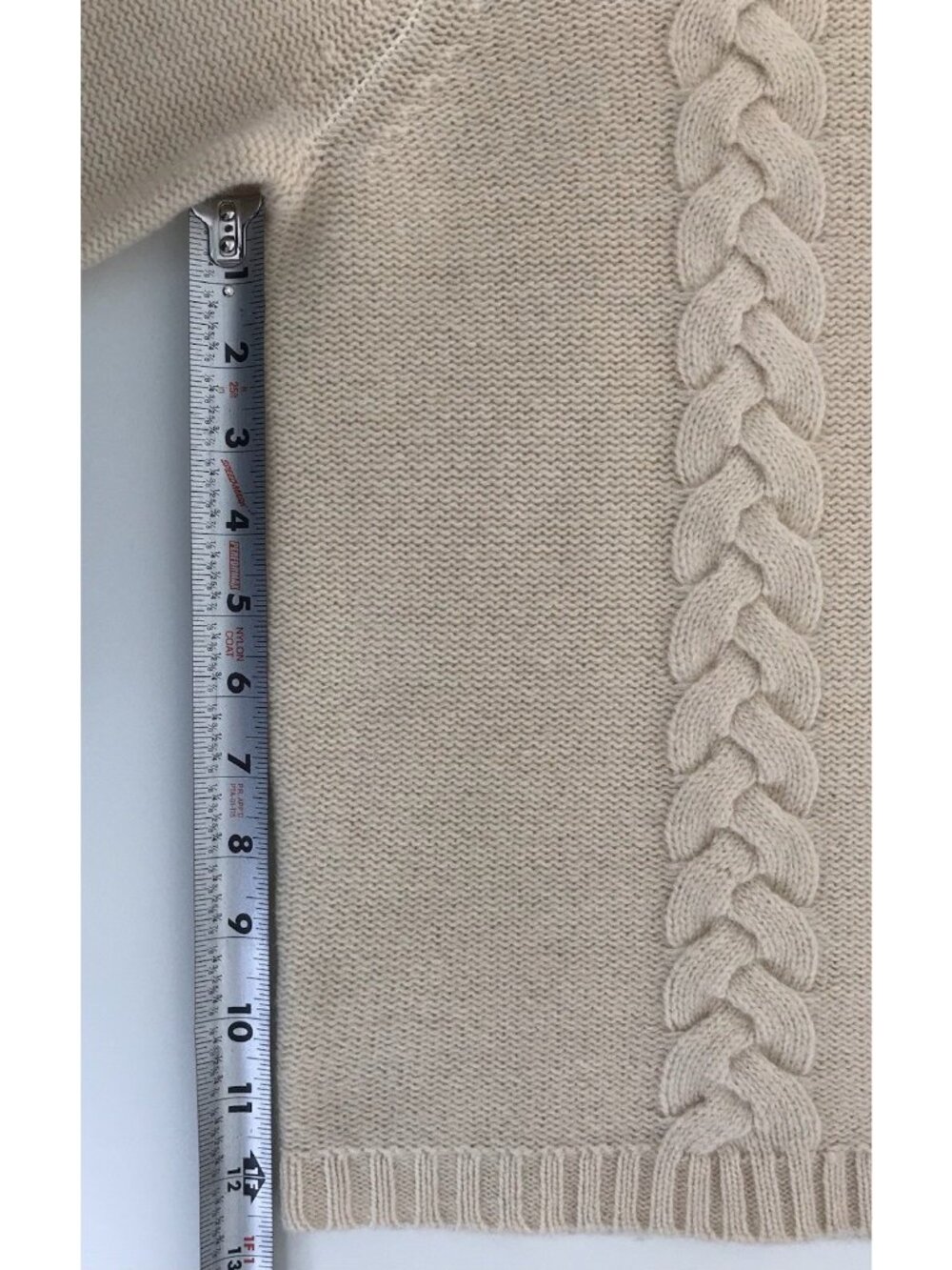 Pendleton 100% Lambswool Full Zip Cable Knit Ladies Sweater Cream Size Small - Picture 11 of 13